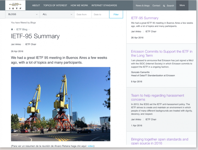 Screenshot IETF Blog 1